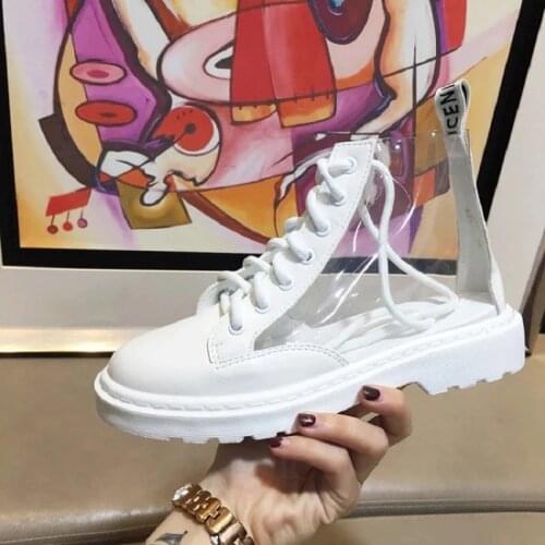 Transparent Short Boots Women PVC High Heel Shoes Spring Summer Sexy Ankle Boots for Women Fashion Pointed Toe Pumps Shoes Women