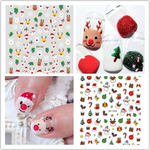 Christmas Gift Simple Green Theme Water Decal Sticker Flower Leaf Tree Summer DIY Slider For Manicuring Nail Art Watermarks 2021