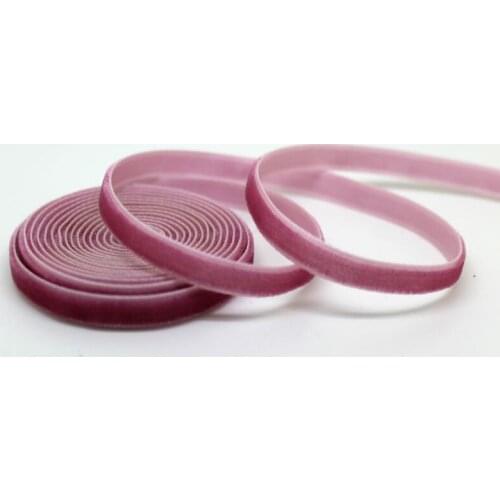 Handmade 1/4 inch 6mm 20yds/roll velvet ribbon, No elastic Single face nylon webbing