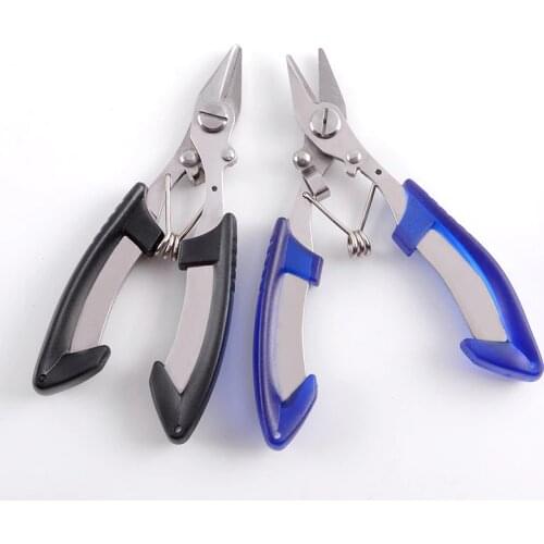 1Pc Stainless Steel Fishing Pliers Cutting Fish Use Tongs Non-slip Braided Line Cutter Tackle Fish Crimping Pliers Fishing Plier