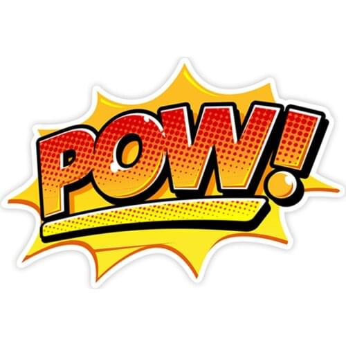 S40268# Various Sizes PVC Decal POW Orange Car Sticker Waterproof on Bumper Rear Window Laptop Refrigerator Toilet