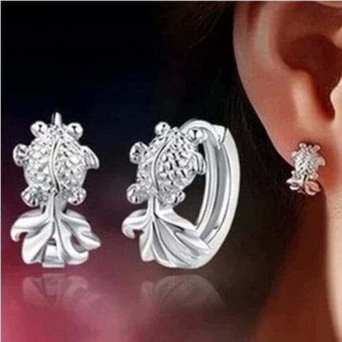 New 925 Sterling Silver Earrings Cute Little Fish Delicate Earrings For Girls Fashion Jewelry Gifts