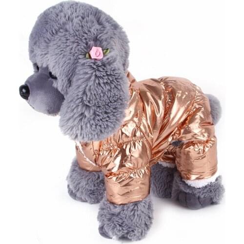 Warm dog clothes winter gold silver two feet dog coat s-xxl large size for pet dogs Chihuahua Pug French Bulldog Clothing Puppy