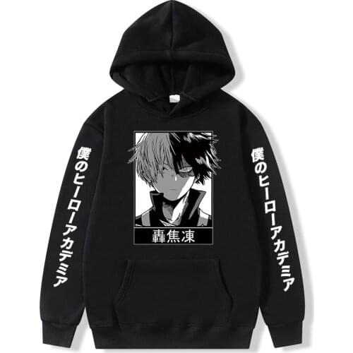 Anime My Hero Academia Hoodie Shoto Todoroki Pullover Sweatshirts Boku No Hero Academia Sweatshirt Hoodies Tops