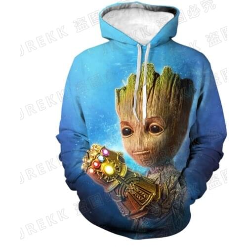 Cool Super Hero Groot Hoodies Men Women Children 3D Print Fashion Sweatshirt Pullover Boy Girl Kids Casual Streetwear Coat