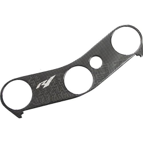 Carbon Fiber Pattern Top Triple Clamp Yoke Motorcycle R1 Sticker case for Yamaha 2004-2008 YZFR1 YZF1000 R1 Carbon Fiber Look