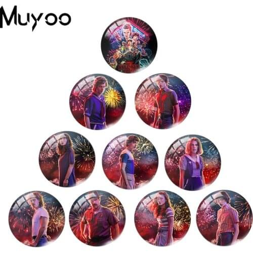 2019 New Stranger Things Glass Dome Cabochon TV Poster Cabochons Round Hand Crafy Jewelry