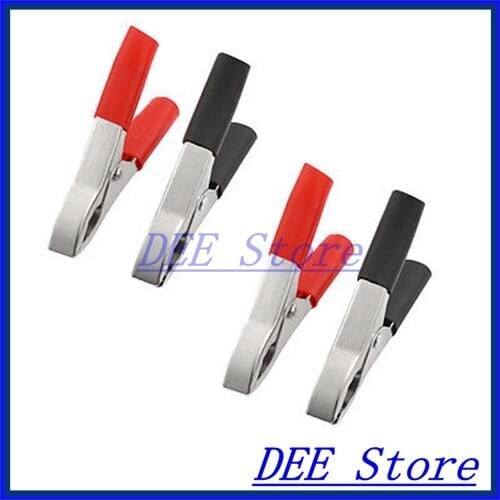 15A Red Black Plastic Cover Test Lead Alligator Clips Clamps x 10