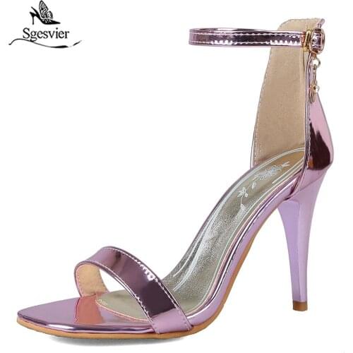 Sgesvier 2019 fashion summer women sandals buckle thin high heels shoes hot sale leisure simple saxy popular shoes woman G581