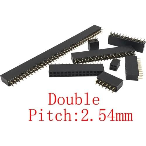 10Pcs/lot 2x2P-40Pin Straight Pin 2.54mm / 0.1" Double Row Female Jack PCB Board Pin Header Socket Connector for Arduino Black