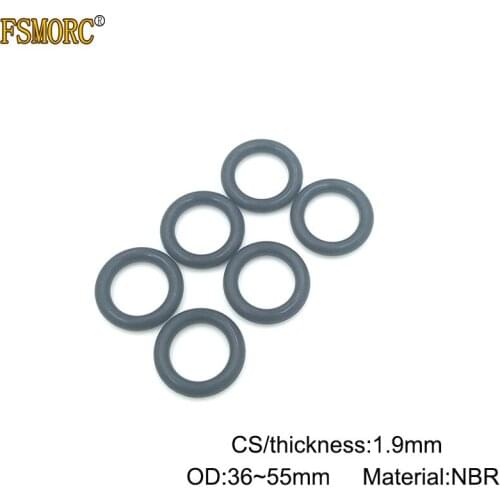 100/200pcs OD:36 37 38 40 41 42 43 44 45 46 47 48 49 50 51 52 53 54 55*1.9mm Thickness Black NBR o ring Sealings/Nitrile Rubber