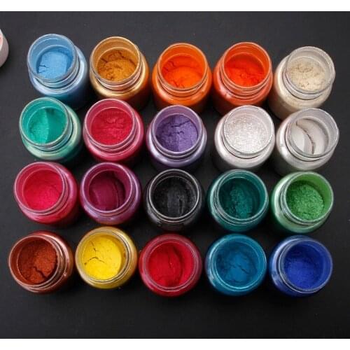 20 Colors Mica Powder Epoxy Resin Dye Pearl Pigment Natural Mica Mineral Powder DIY