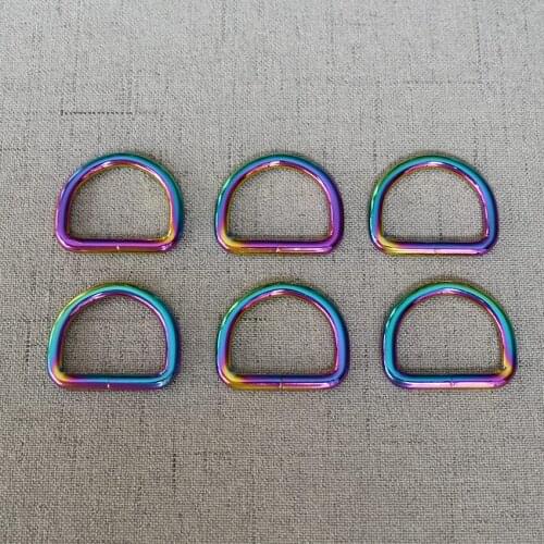 20 Pcs/Lot 25mm Colourful Metal Adjustable Rectangle D Ring For Backpacks Paracord DIY Dog Collar Strap Webbing Outdoor Camp