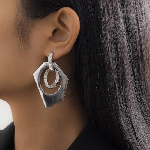 2021 womens geometric irregular metal earrings dangling earrings vintage golden earrings jewelry gifts wholesale