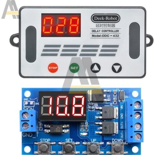 4-button 3-digit DC 5V-30V Dual MOS Time Delay Relay Tube High Level Trigger LED Digital Display Cycle Time Timer Delay Switch