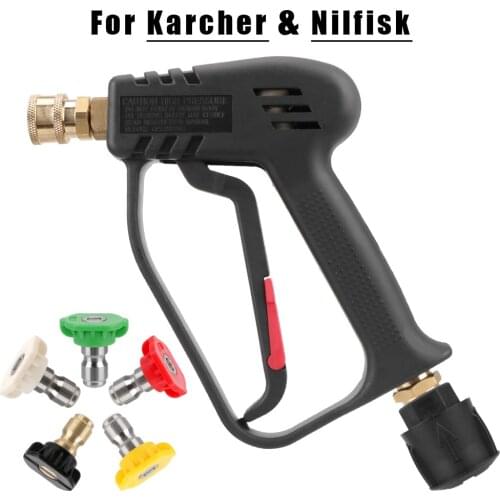 4000PSI Cleaning Water Gun High Pressure With 5 Quick Connect For Karcher/Nilfisk for Car Cleaning Color Nozzle Kit