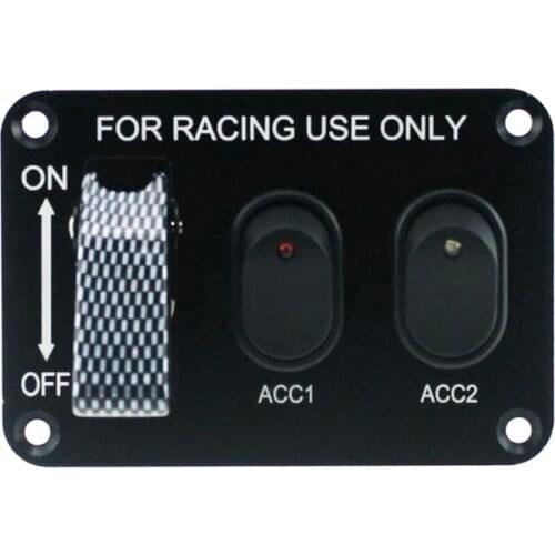 Car Marine Boat 12V 20A 3 Gang SPST Toggle Switches Button Aluminum Panel