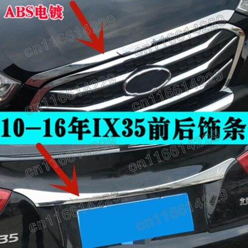 For Hyundai IX35 2012 2013 2014 2015 ABS Chrome Front Grille Hood Engine Cover Trim Trunk Trim strip Styling Accessories
