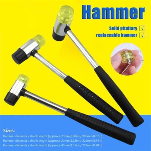 Double-Sided Soft Rubber Hammer Perfect Tool For Multi-Purpose Hand Tools For Hard Plastic Non-Sliding Plastic Grips