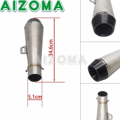 Chrome Scooter Motorcycle ATV Exhaust Muffler Pipe 38-51mm For Honda Harley Chopper Street Bike Custom Slip on Silencer Pipes