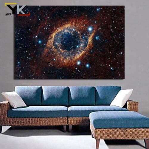 Universe Space And Stars Starry Sky Planet Oil Painting on Canvas Posters and Prints Cuadros Wall Art Pictures For Living Room