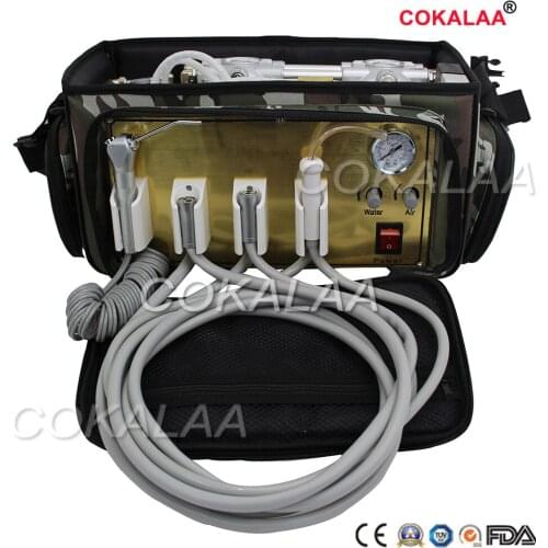 Dental MINI Convenient Portable Dental Unit with Air Compressor Suction System 3 Way Syringe
