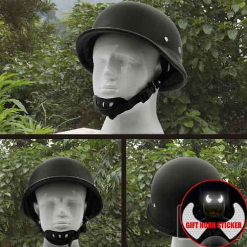 Motorcycle Retro Half German Helmets Matte Black Half Face Helmet Chopper Cruiser Biker Helmets M/L/XL