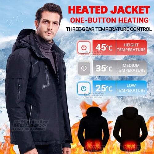 Winter Men Electric Heated Jacket USB Heating Vest Outerwear Ski Jacket Hunting Clothing Motorcycle Jacket Warm Camping Coat