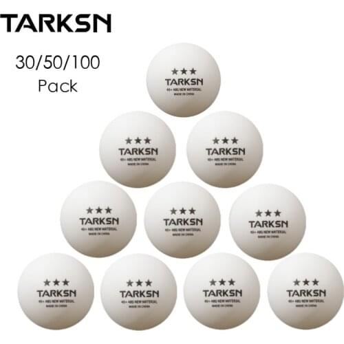 TARKSN 30 50 100 Pcs Ping Pong Balls 3 Star New 40+ ABS Plastic Table Tennis Good Bounce and Clear Sound
