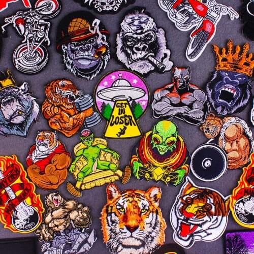 Alien Ufo Embroidered Patches For Clothing Iron on James Applique Thermoadhesive Patch Animal Heat-Adhesive Patches Iron Patch