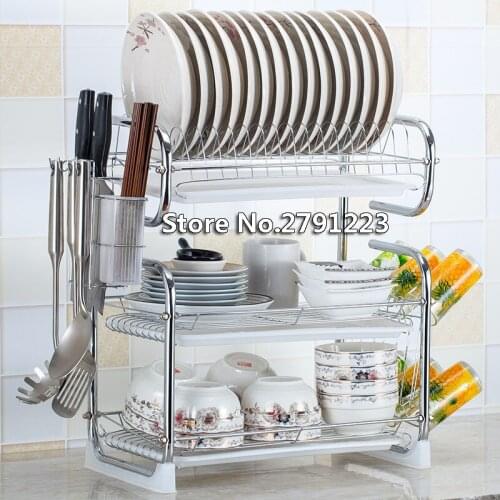 New S-shaped 2/3 layer cutlery stand shelf cutlery dish rack dish rack kitchen cutlery rack drain Storage rack