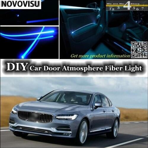 NOVOVISU For Volvo S90 V90 940 960 interior Ambient Light Atmosphere Fiber Optic Lights Inside Door Panel illumination Refit