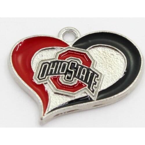 New 12pcs US Football Sport Ohio State Team Dangle Charms Diy Bracelets Jewelry Accessory Hanging Enamels Charms