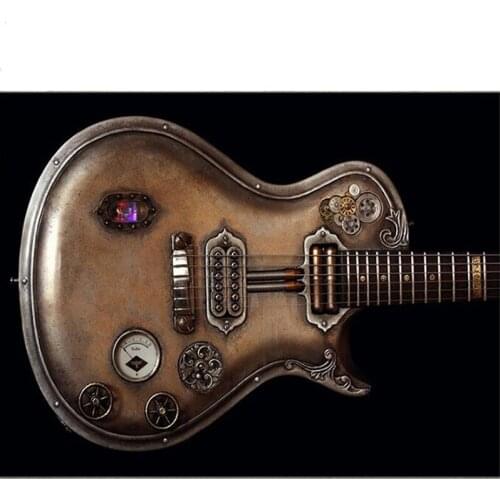 New DIY Diamond Painting Retro Guitar 5D Diamond embroidery Cross-stitch mosaic full Square/Round Rhinestones Home Decor G506