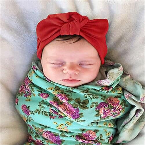 Lovely Newborn Baby Toddler Kids Boy Girl Bowknot Cotton Beanie Hat Cap