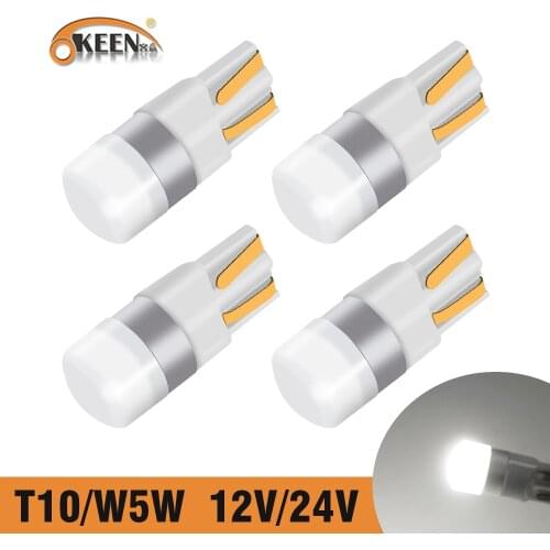 OKEEN T10 W5W Led 3030 SMD 12V 24V LED Light Bulbs Dome Reading Car Light Sidemarker Sidelight Parking Lights 194 168 Lamp Bulbs