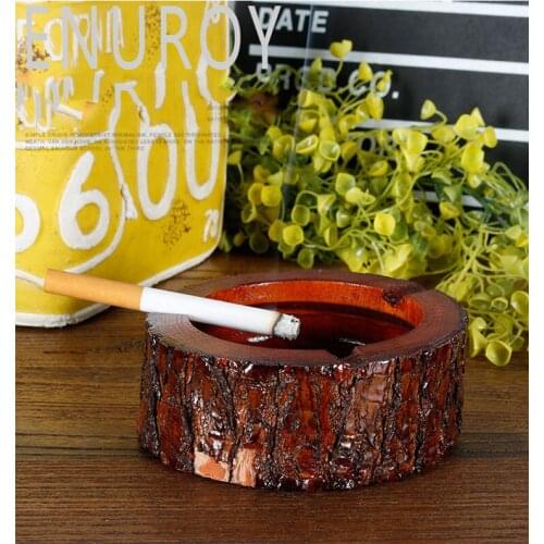 Vintage Solid wood tree stump Ashtray Home Crafts Desktop Decoration can be customized Smoking Gadget Valentines Day Gift