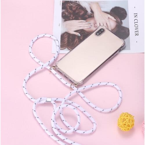 Strap Cord Chain Phone Case for iPhone 12 Mini 12 Pro Max Case Necklace Lanyard Hang String For iPhone 11 XR 11 Pro Max Coque