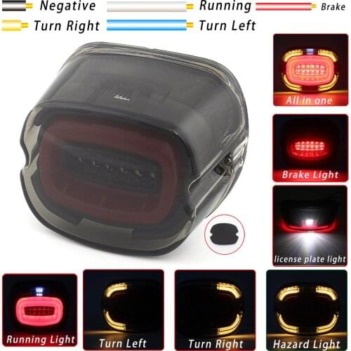 Motorcycle Smoke LED Taillight Brake Stop Light Running Turn Signal Light For Harley Softail Touring XL FXST FLSTF FLSTSB 1999