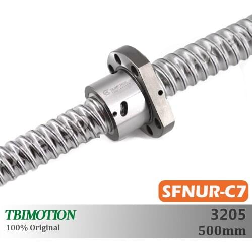 TBI Motion SFNU3205 C7 Ball Screw SFU3205 500mm High Precision Flange thread shaft CNC parts accessories Ball nut Right hand