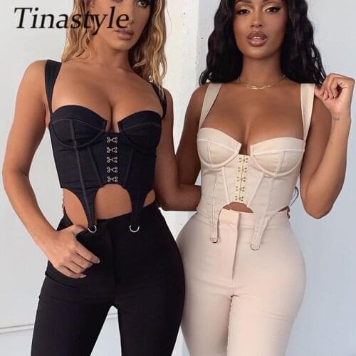 Tinastyle 2020 European and American womens cross-border Amazon hot spring style breasted zipper umbilical exposed chest pad
