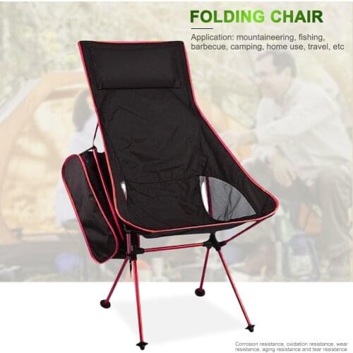 Outdoor Portable Camping Moon Chair Oxford Cloth Folding Lengthen Ultralight Hiking Seat Beach Fishing Chair Picnic Furniture
