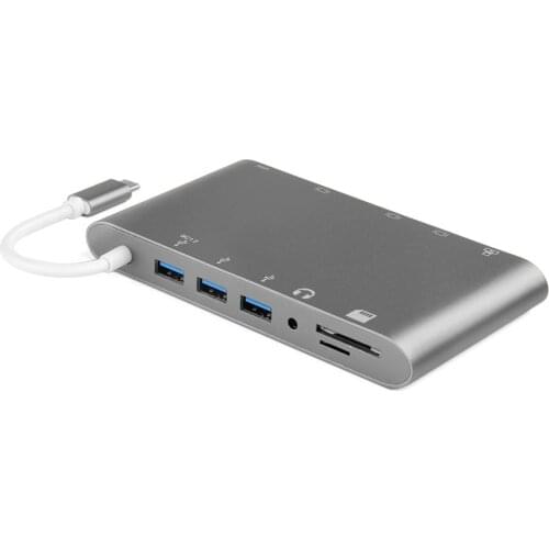 USB-C/Type C/Thunderbolt 3 to USB 3.0/HDMI 4K/VGA/Mini Display/Ethernet/Stereo/SD Card/Micro SD Card USB-C Adapter