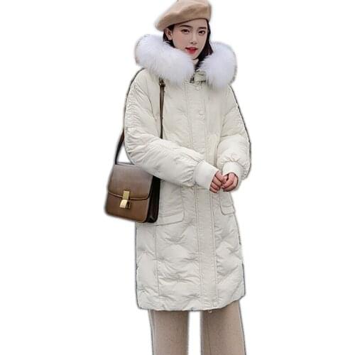 High quality 2019 stand collar coat women winter long hooded with a hat warm thicken womens jacket solid padded female parka