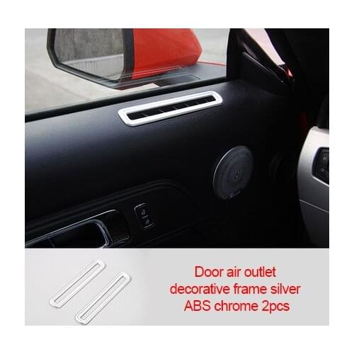 Door Air Outlet Decorative Frame For Ford Mustang Abs Carbon Fiber 2015 Red Silver 2pcs Chrome