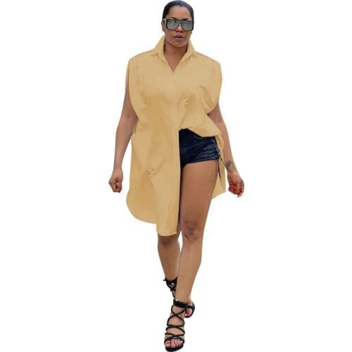 Women Lantern Sleeve Button Shirt Elegant Chic Tunic Blouse Tops Female Summer 2021 New Arrival Cool Girl BF Style Streetwear