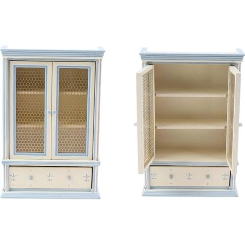 1:12 Scale Dollhouse Miniature Kitchen Furniture White Cupboards Display cabinet Children Gift