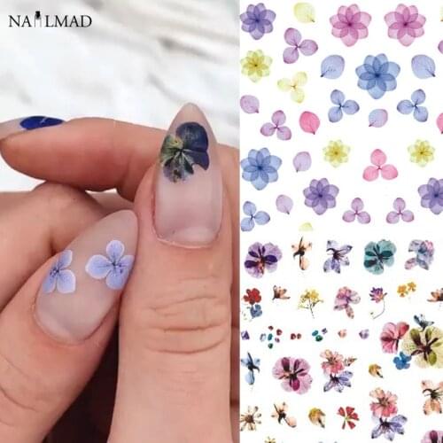 1pc Textured Leaf Nail Art Sticker Nail Decal Flower Leaves Nail Adhesive Sticker Decals Nail Decoration DIY