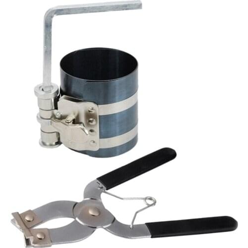 2Pcs Ratchet Style Piston Ring Compressor and Piston Ring Installer Pliers Tool