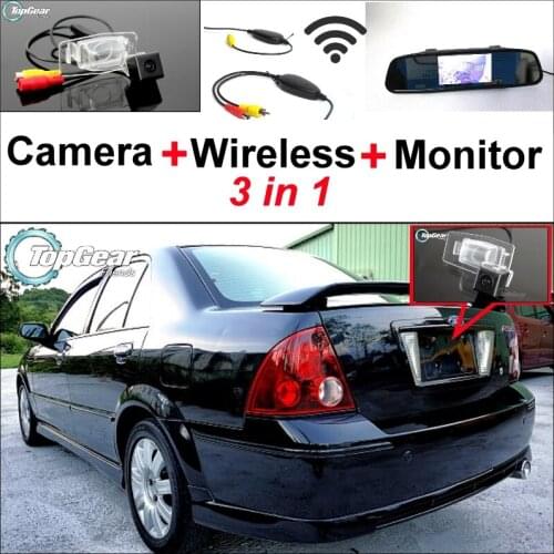 3 in1 Special Camera + Wireless Receiver + Mirror Monitor Easy DIY Parking System For Ford Activa Lynx Laser Tierra 1998~2003